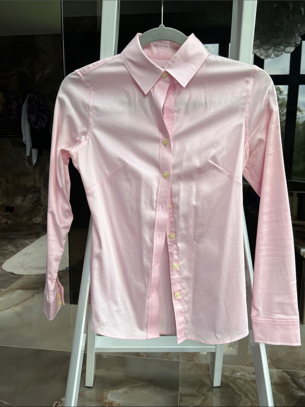 Banana Republic Pink Satin Blouse - Petite